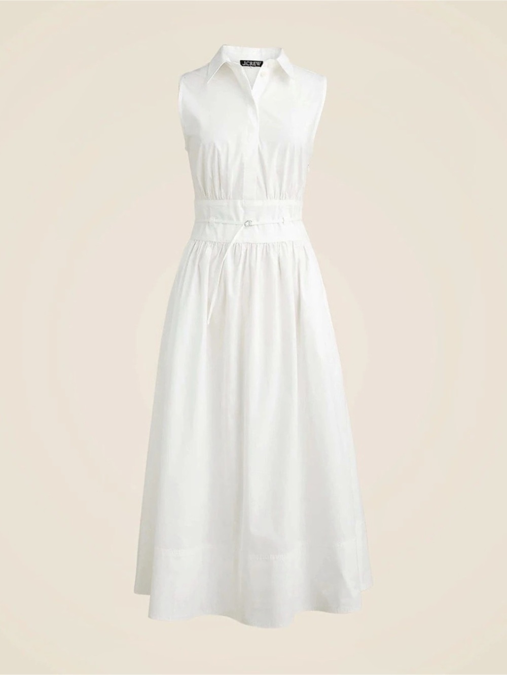 J.Crew Fitted-Waist Shirt-Dress in Cotton Poplin